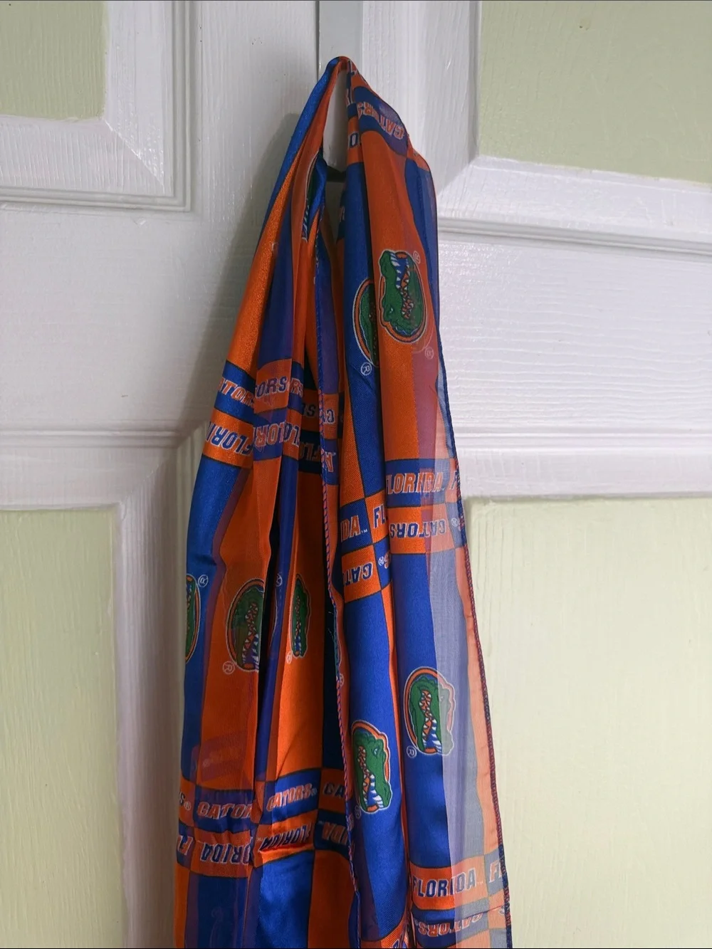 (2200) University Team Orange and Blue Decorative Scarf